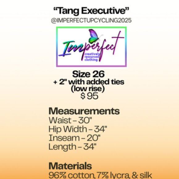 Upcycled orange Joe's low rise jeans - Picture 2 of 2